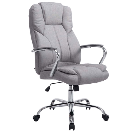 DEMO# Sillón de oficina KANSAS TELA, resistente hasta 150kg!! Gran calidad, fabricado en acero, en Gris Claro