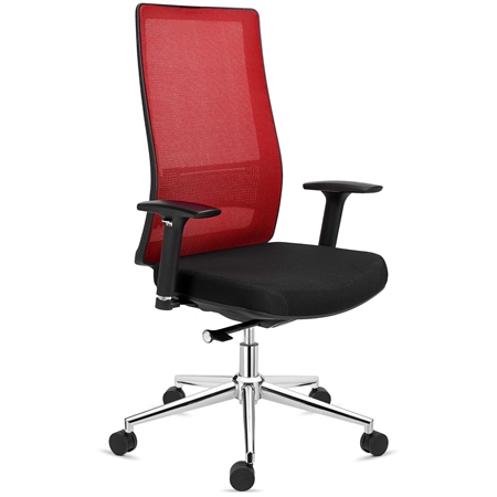 DEMO# Silla Ergonómica SANTOS, Uso Profesional 8h, Elegante Diseño, En Rojo