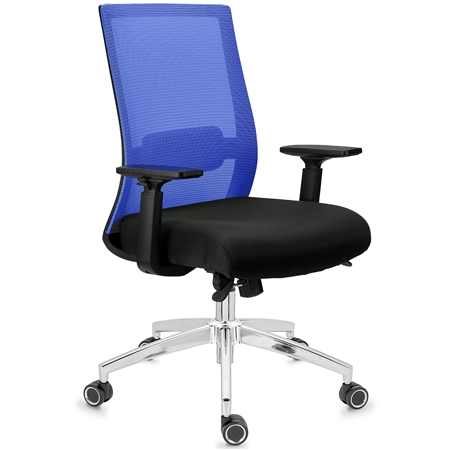 DEMO# Silla Ergonómica NIXON, Soporte Lumbar, Base Metálica, Uso 8H, en Azul