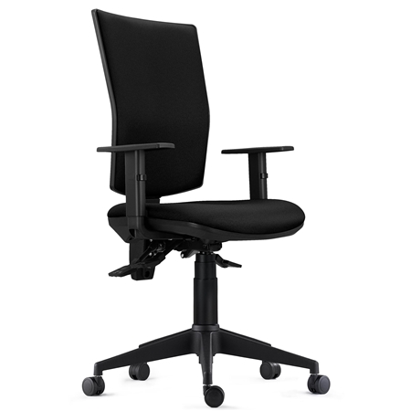 DEMO# Silla Ergonómica ATLANTA, Mecanismo Sincronizado, Uso 8 Horas, en Tela Negra