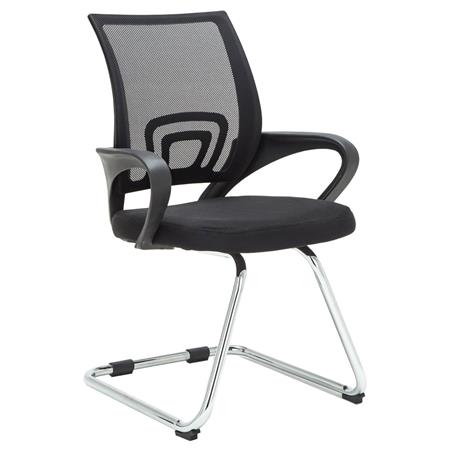 DEMO# Silla de Confidente SEUL V, Bonito Diseño, Gran Asiento Acolchado, Color Negro