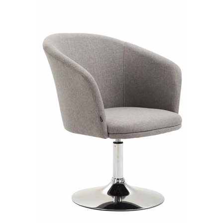 DEMO# Silla de Confidente BALI TELA, Asiento Giratorio, Base Metálica, color Gris claro
