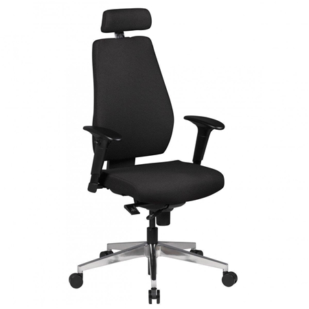 DEMO# Silla Ergonómica DIKA PRO, Uso Profesional 8 h, 100% Ajustable, Tela Resistente Negra