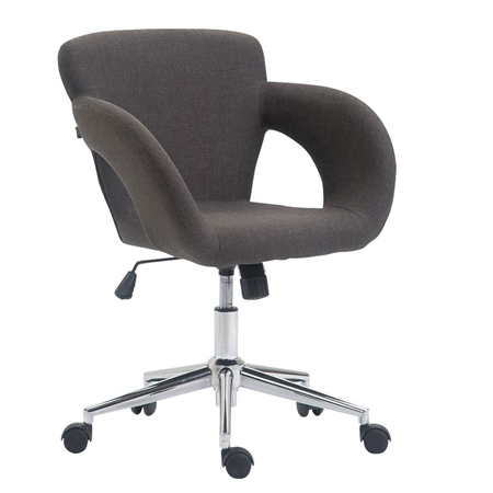 DEMO# Silla de Oficina ALVA TELA, Gran Acolchado, Estructura Metálica, en color Gris oscuro