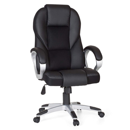 DEMO# Silla Gaming ELIU, Diseño Deportivo, Grueso Acolchado, en Piel y Malla Negra