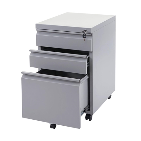 Archivador con Ruedas FOLDER, 3 Cajones, Dimensiones 40x50x64 cm, color Gris