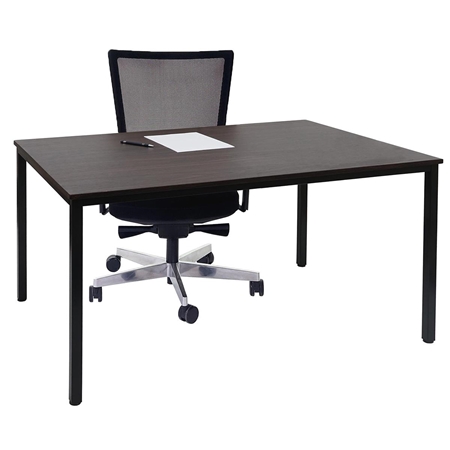 Mesa de oficina DEMI, dimensiones 120x80x74,5 cm, Estructura Metálica y Superficie en Madera Color Cerezo