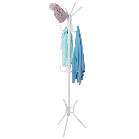 Perchero FENTOL, 180x40x40cm, 11 Ganchos, en Metal color Blanco
