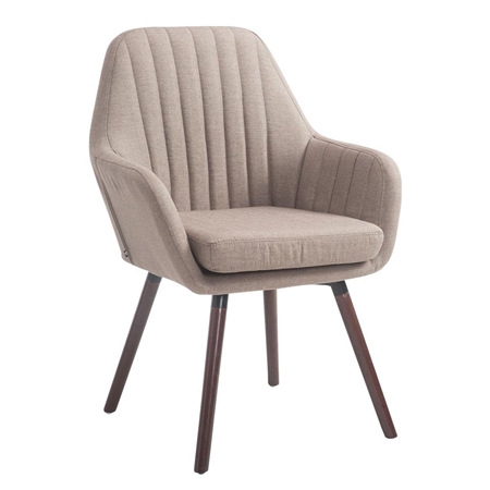 DEMO# Silla de Confidente SERENA, Patas Nogal, en Tela Marrón claro