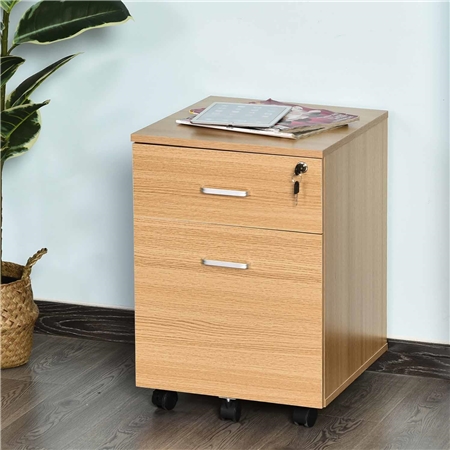 DEMO# Archivador con Ruedas NYSA, 2 Cajones, Dimensiones 40x49x58 cm, color Haya