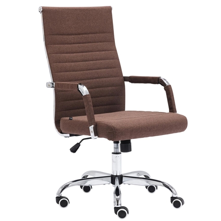 Silla de Oficina BERLIN TELA, Elegante Diseño, Muy Confortable, en Marrón