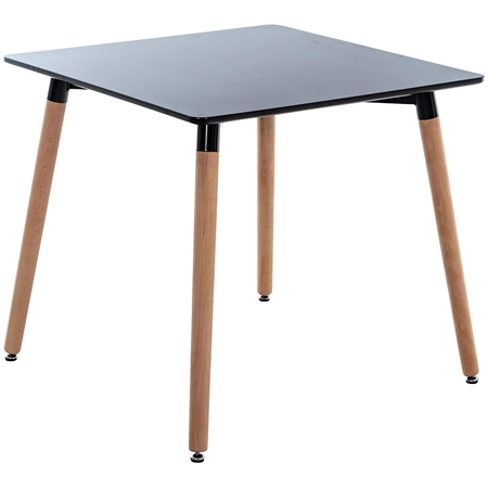 Mesa BERGER, 80x80x75cm, Estructura de Metal y Madera, color Negro