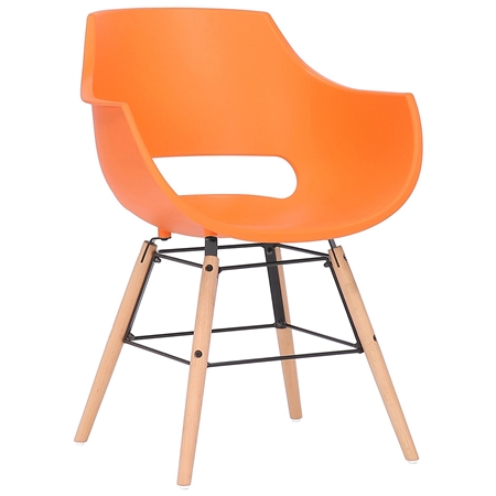 Silla de Confidente CALIFORNIA, Diseño Nórdico, Patas de Madera Claras, color Naranja