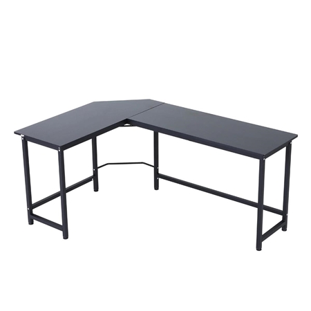 DEMO# Mesa Esquinera de Oficina ISMA, 168x120x75 cm, en Metal y Madera, color Negro