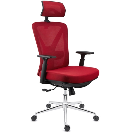 DEMO# Silla Ergonómica TOWER, Reposapiés Extensible, Diseño Innovador, Uso Intensivo 8H, En Rojo