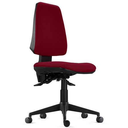 Silla Ergonómica INDIANA BASE, Uso Intensivo 8H, Reclinable, Muy Robusta, Tela Burdeos